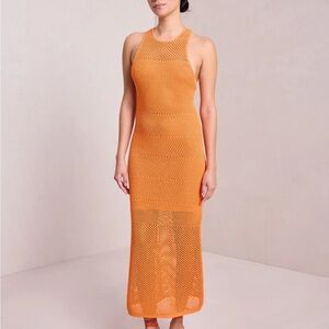 NWT A.L.C. Orange Midi Dress